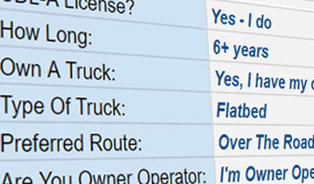 Truck Driver Job Application